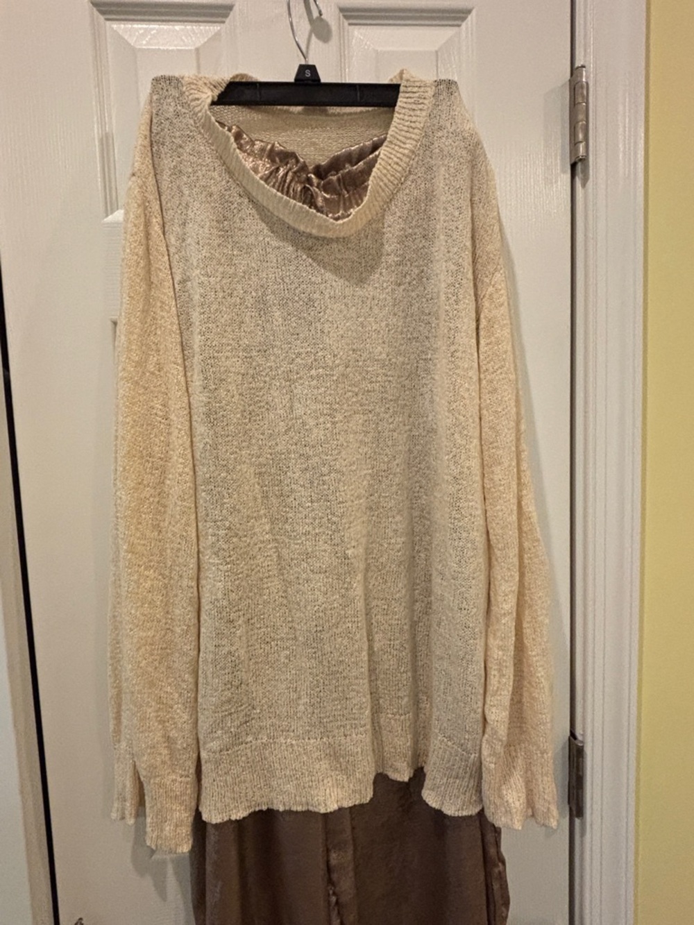 SHEIN Curve 2XL Taupe Knit Top with Metallic pants